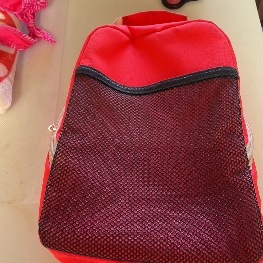adidas Kids Red Mini Backpack with Cream Accents - Picture 3 of 7